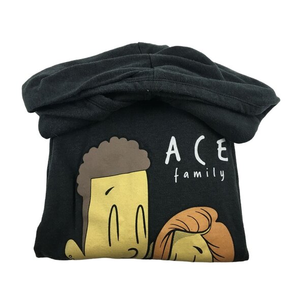 THE ACE FAMILY BLACK GRAPHIC HOODIE MENS MEDIUM - Picture 3 of 4